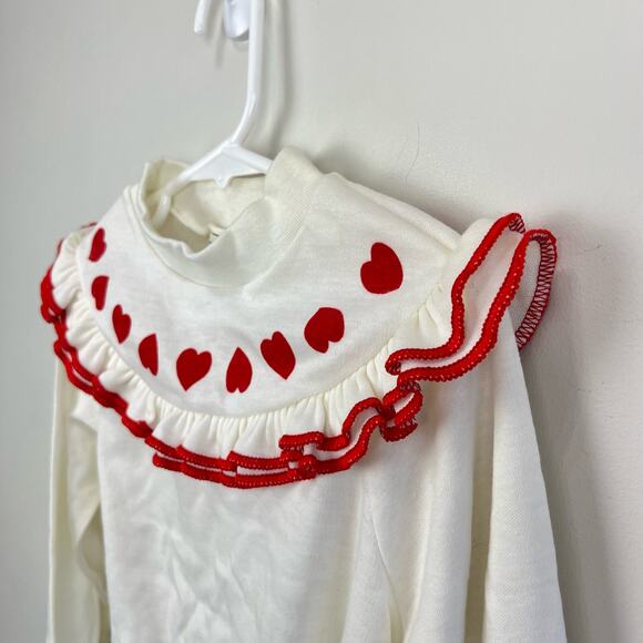 Vintage Little Topsys Ruffle Heart Sweatshirt 6 - Picture 3 of 7